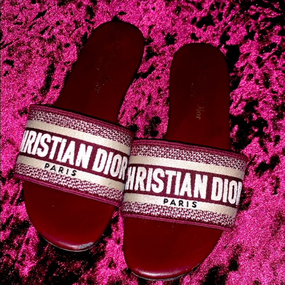 Christian Dior burgundy sandals size 37 US 6